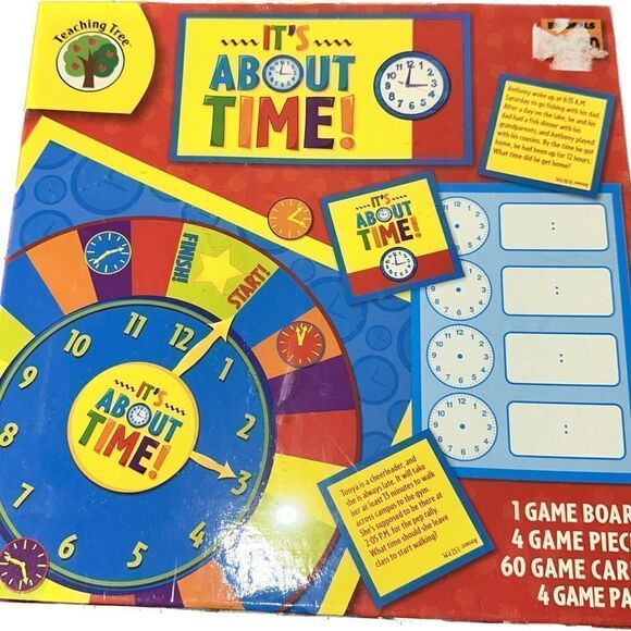 Teaching Tree Its About Time Math Board Game Sealed - - Picture 1 of 6